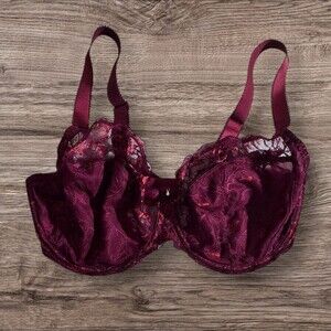 Fantasie Aubree Wine Rouge Red Sexy Floral Lace Underwired Plunge Lingerie Bra